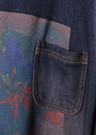 Classy Blue Prints Trench Coat Inspiration Two Big Pockets Thick Coats