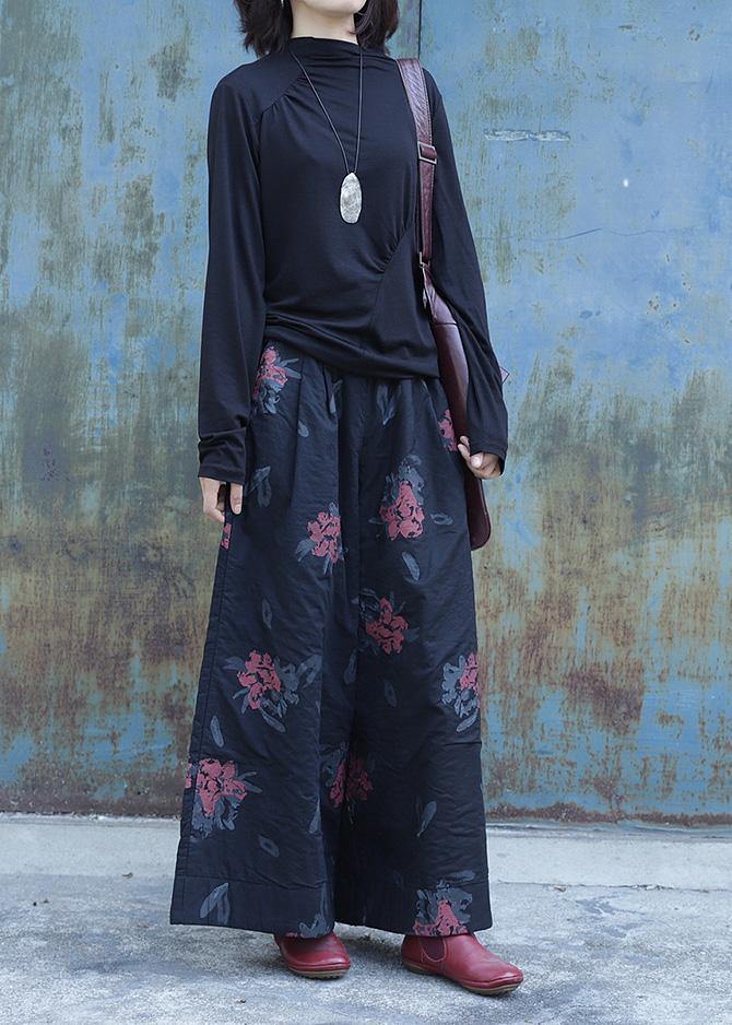Classy Elastic Waist Shorts Clothing Black Prints Ideas Wide Leg Jeans