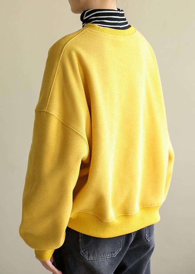 Classy false two pieces cotton spring clothes Shape yellow top