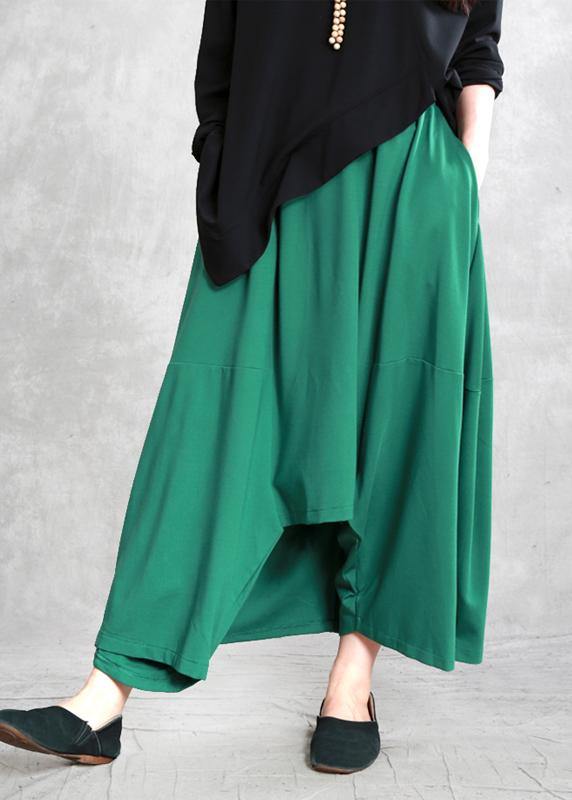 Classy Green Ideas Elastic Waist Asymmetric Pants