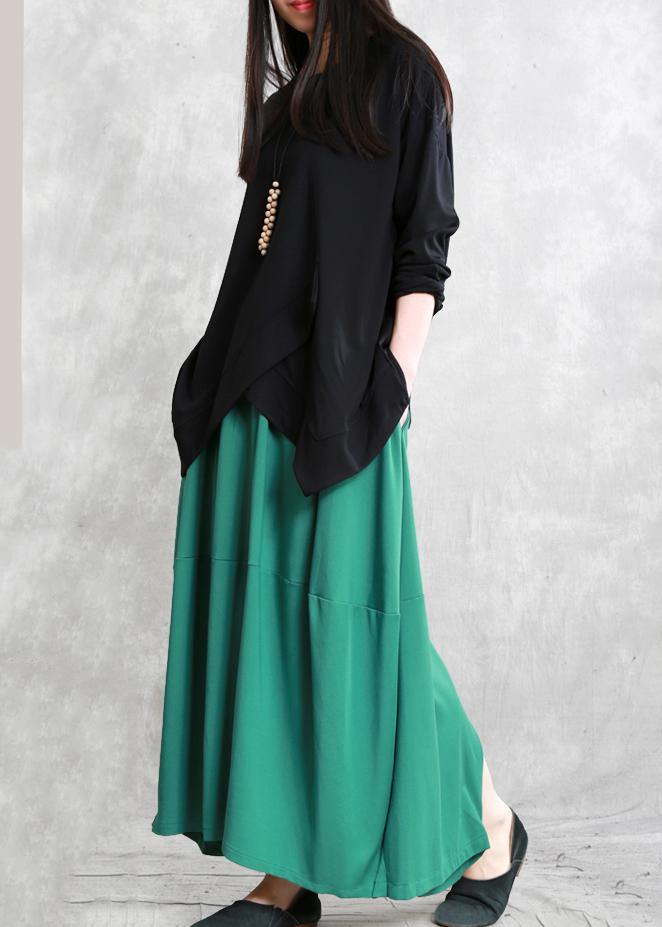 Classy Green Ideas Elastic Waist Asymmetric Pants