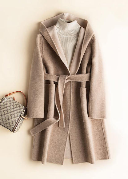 Classy Hooded Pockets Fine Fall Clothes Red Oversized Outwears
