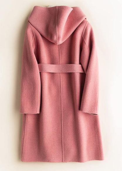 Classy Hooded Pockets Fine Fall Clothes Red Oversized Outwears