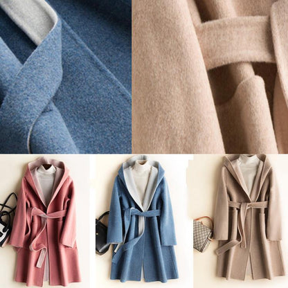 Classy Hooded Pockets Fine Fall Clothes Red Oversized Outwears
