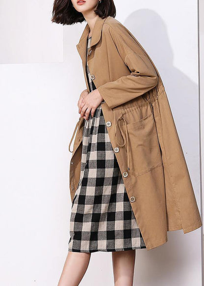 Classy Khaki Clothes for Photography Drawstring Spring Coat