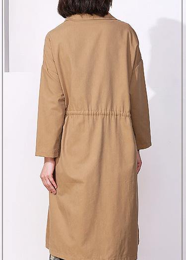 Classy Khaki Clothes for Photography Drawstring Spring Coat