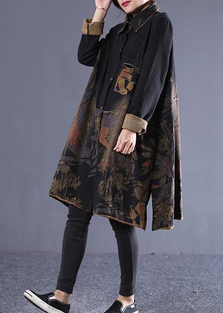 Classy Lapel Patchwork Spring Robes Runway Green Print Dresses