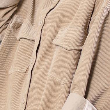Classy Lapel Side Open Spring for Khaki Loose Coats