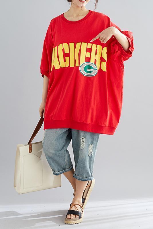 Classy O Neck Batwing Sleeve Cotton Blouse Photography Red Short Top Summer