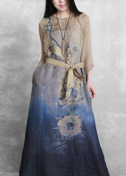 Classy O Neck Tie Waist Dress Tutorials Nude Print Dresses