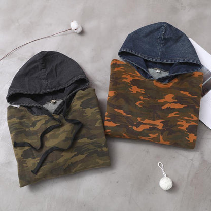 Classy Patchwork Cotton Hooded Quilting Dresses Shape Green Camouflage Dresses