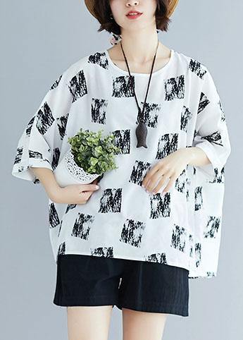 Classy Prints Cotton Tunic Pattern Cotton White Blouse Summer