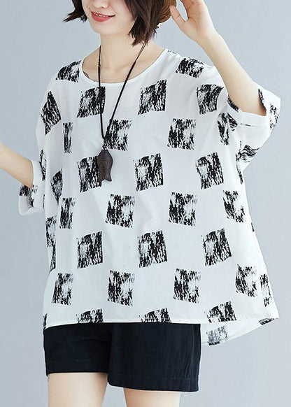 Classy Prints Cotton Tunic Pattern Cotton White Blouse Summer