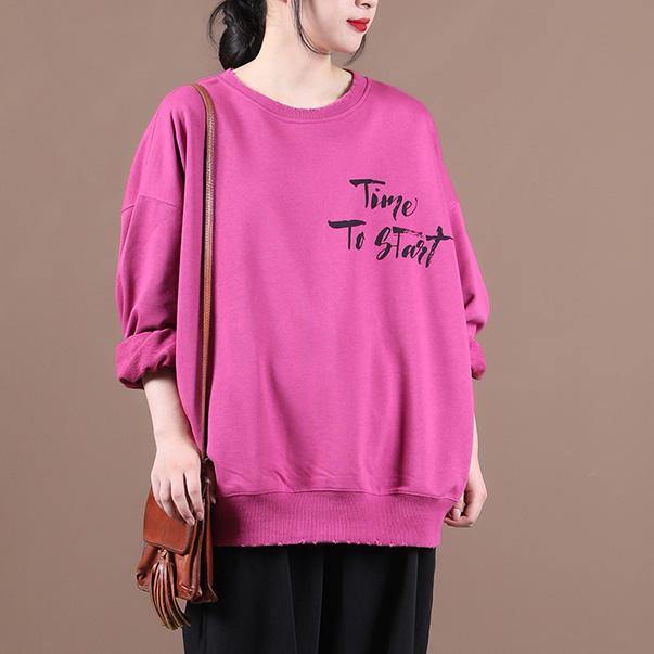 Classy Rose Letter Clothes for O Neck Baggy Clothing Fall Blouse