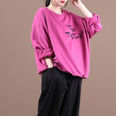 Classy rose Letter clothes For Women o neck baggy Plus Size Clothing fall blouse