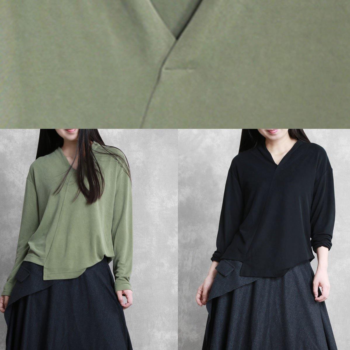 Classy v neck asymmetric tunic top Photography black shirts