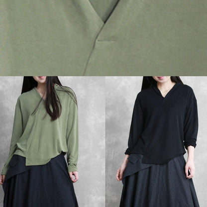 Classy v neck asymmetric tunic top Photography black shirts