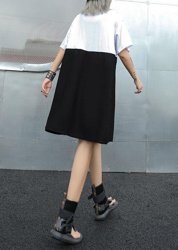 Classy White Cotton Clothes Patchwork Short Summer Dress