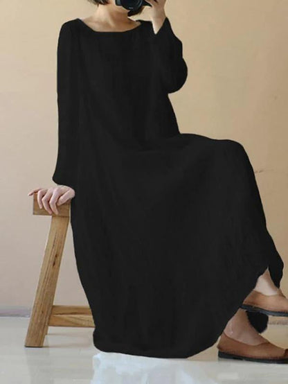 Classy White Cotton Clothes O Neck Asymmetric Spring Dresses