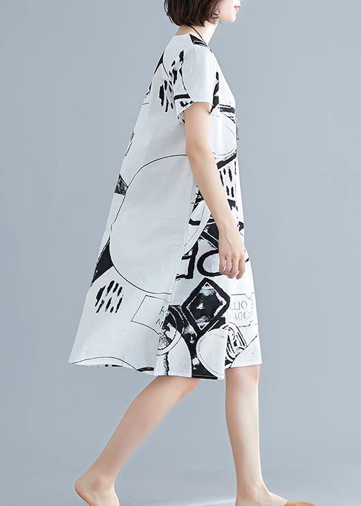 Classy Red Geometry Linen Wardrobes O Neck Short Sleeve Shift Summer Dress