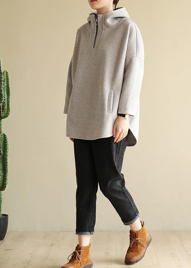 Classy Zippered Cotton Spring Clothes for Tutorials Black Blouse