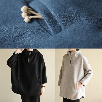 Classy zippered cotton spring clothes For Women Tutorials black blouse