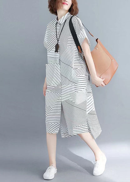 Classy Black Chiffon Clothes Work Stand Collar Summer Dress