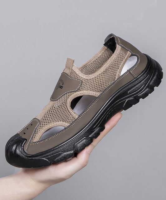 Coffee Breathable Mesh Splicing Water Sandals
