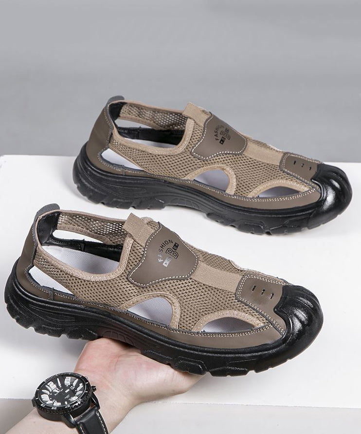 Coffee Breathable Mesh Splicing Water Sandals