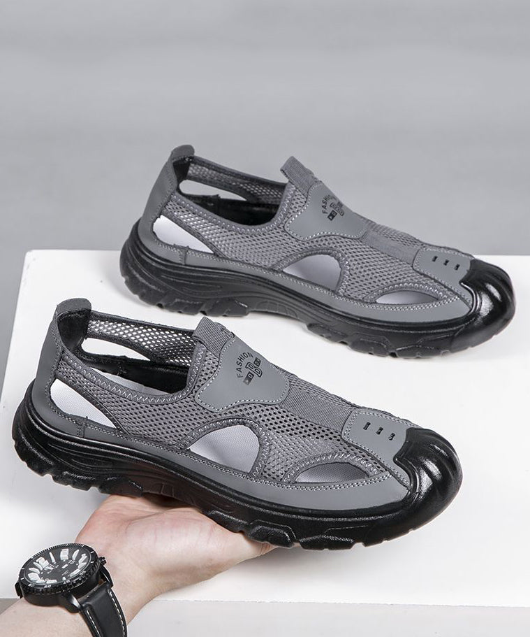 Coffee Breathable Mesh Splicing Water Sandals