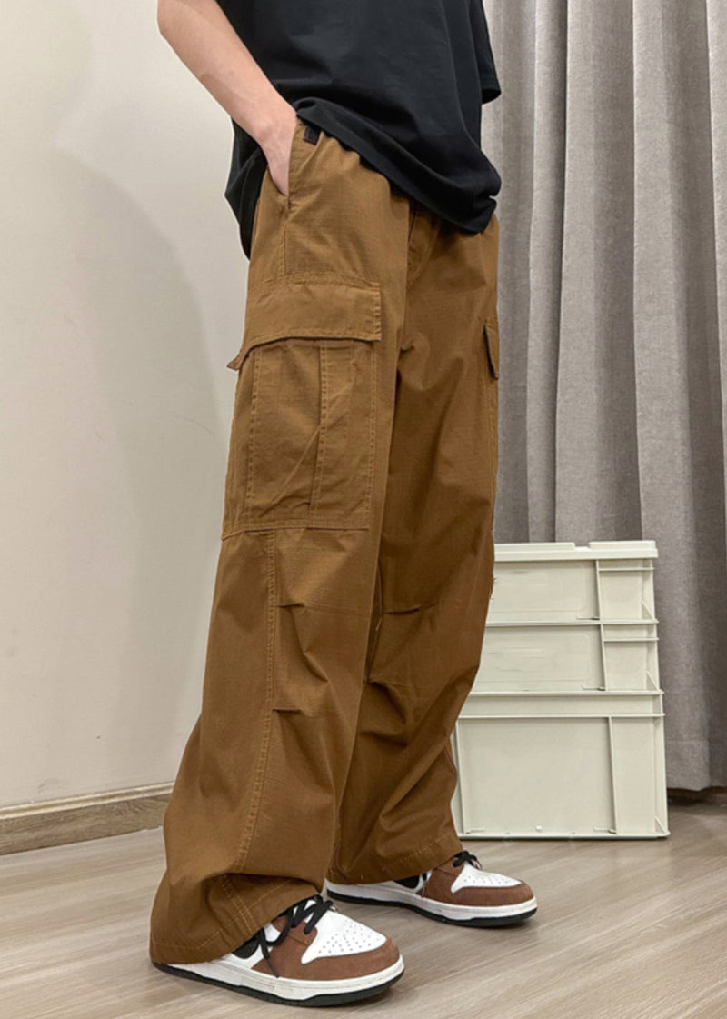 Coffee Pockets Cotton Pants Clothing High Waist Summer