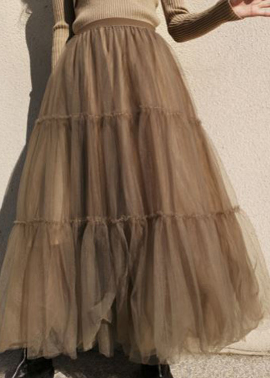Chocolate Patchwork Tulle Skirts Spring