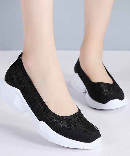 Comfortable Grey Cotton Fabric Flats Splicing Flat Shoes for