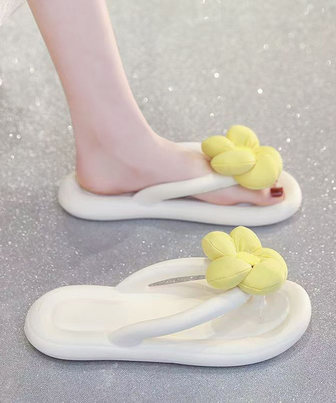 Comfortable Rose Flip Flops Splicing