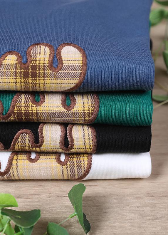 Comfy Blue Graphic Loose Sweatshirts Top