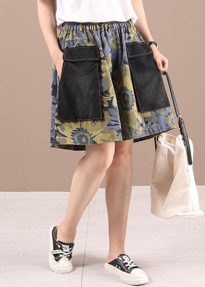 Comfy Blue Pink Hot Pants High Waist Summer Denim Pants