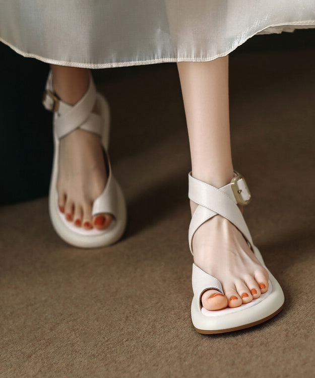 Comfy Grey Cross Strap Splicing Walking Sandals