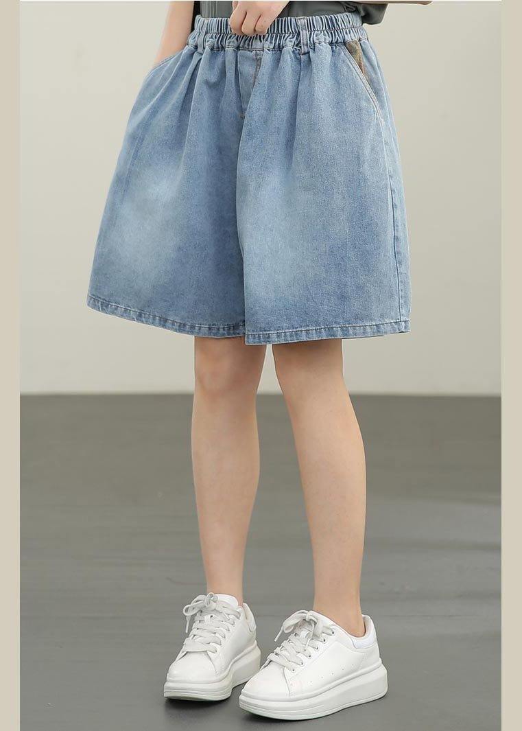 Comfy Royal Blue Elastic Waist Hot Pants Summer Pants