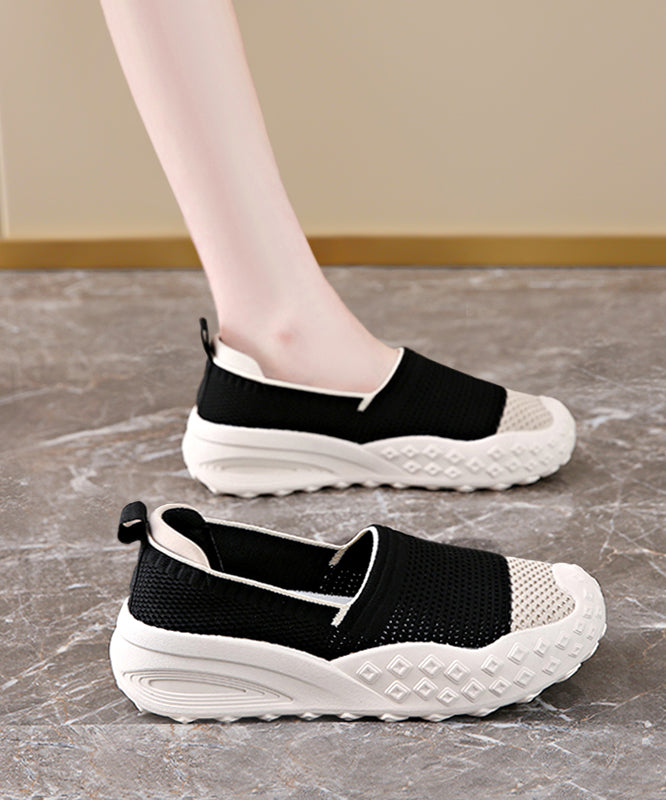 Comfy Splicing Platform Flat Shoes for Beige Yellow Breathable Mesh