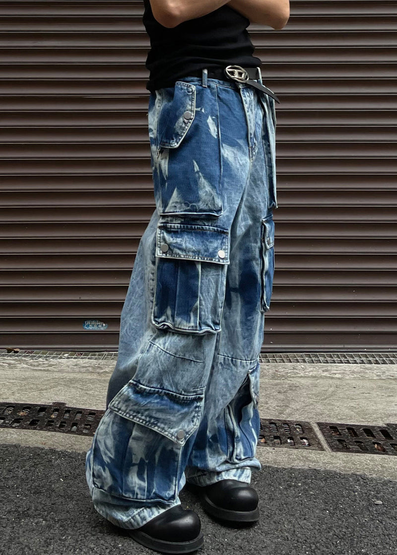 Cool Blue Button Pockets High Waist Denim Pants Summer