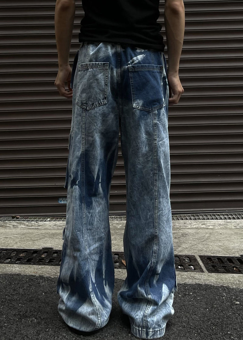 Cool Blue Button Pockets High Waist Denim Pants Summer
