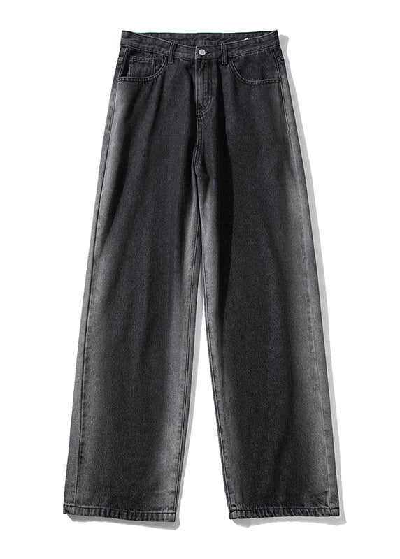 Cool Blue Gradient Pockets Denim Pants Apparel Fall