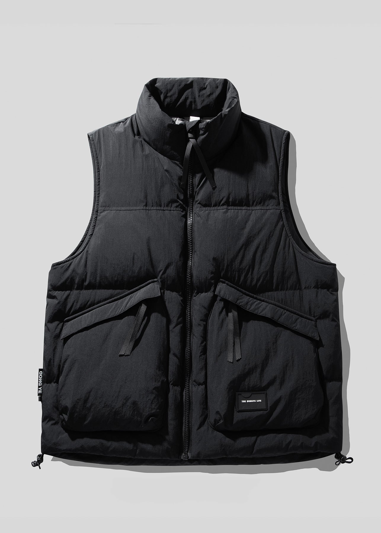 Cool Brown Stand Collar Zip Up Duck Down Vests Winter