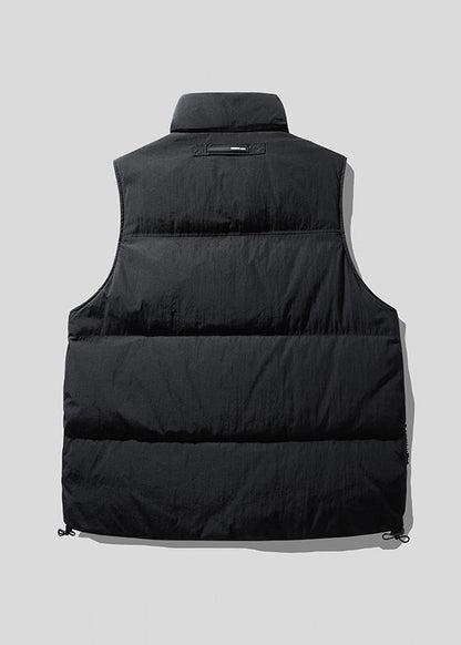 Cool Brown Stand Collar Zip Up Duck Down Vests Winter