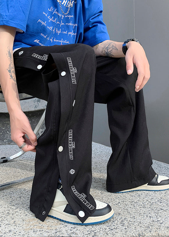 Cool Light Grey Pockets Side Open Cotton Pants Clothing Summer