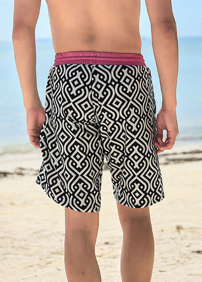 Cool Plaid Print Pockets Patchwork Cotton Shorts Summer