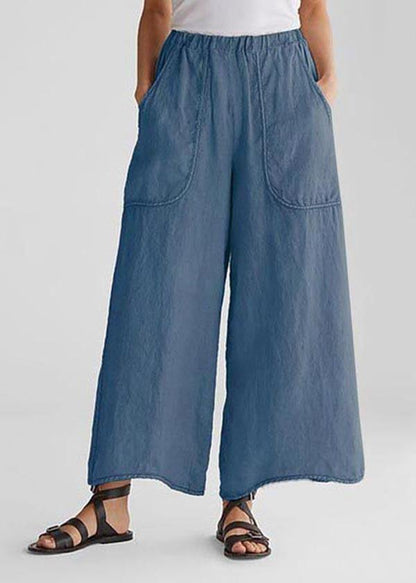 Cotton Linen Loose Wide Leg Pants Tea Green-print2