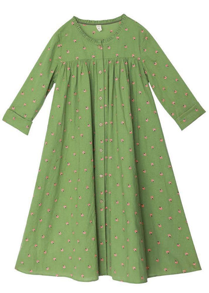 Cotton and Linen Green Shirt for
