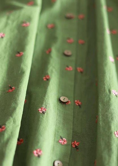 Cotton and Linen Green Shirt for