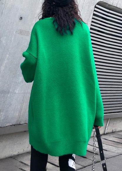 Cozy Green Print Clothes for Clothing O Neck Knitwear
